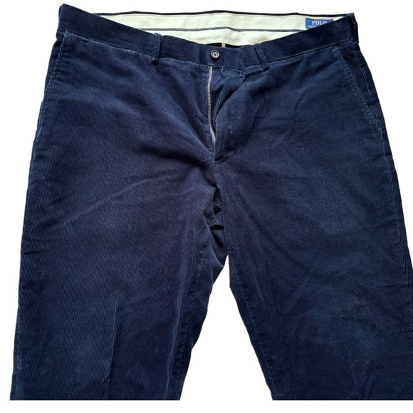 Polo Ralph Lauren Corduroy Pants Navy Flat Front Stretch Classic Fit Men 40/30 - Picture 3 of 10